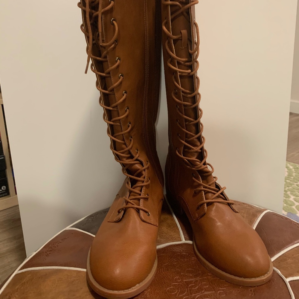 Torrid Knee High Lace Up Boots